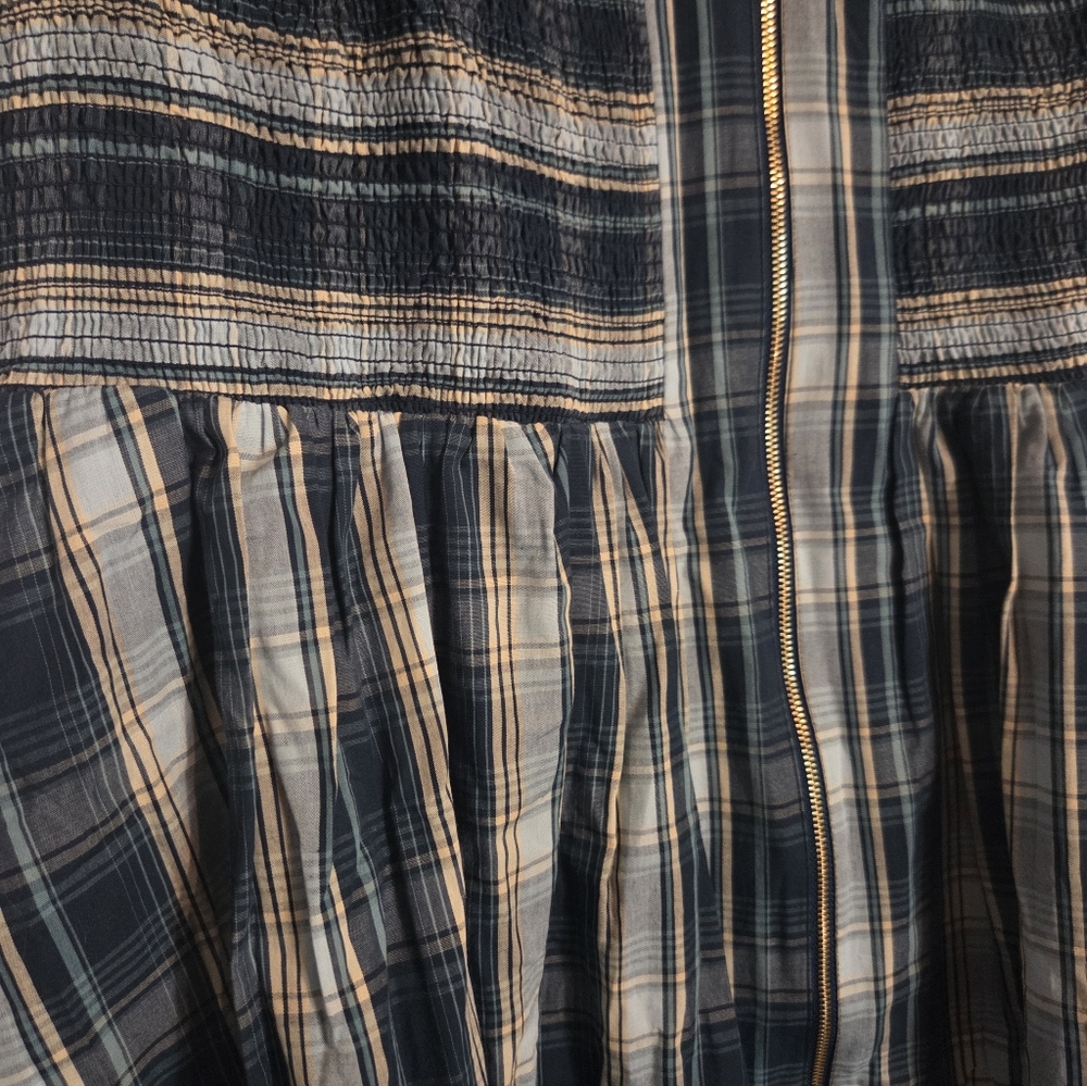 Anthropologie Tommie Zip-Front Midi Dress Green Plaid, size 3X Plus St. Pats - Picture 7 of 9